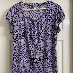 Worthington Brand Women's Purple and Black Dress Blouse, Size 1X